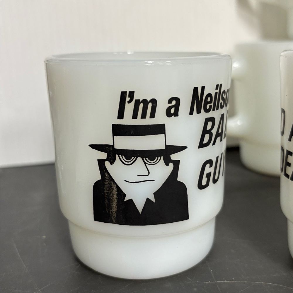 Set of 5 vintage Anchor Hocking Fire King advertising mugs - Picture 7 of 10